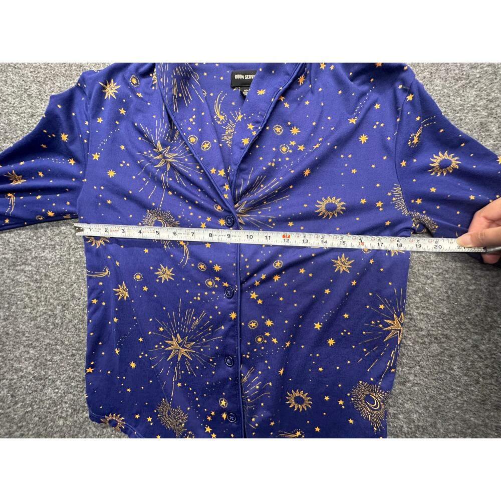 Room Service Shawl Collar Celestial Pajama Top Size Small GUC - Picture 6 of 8